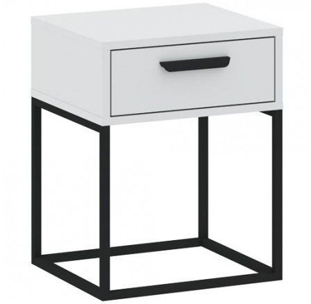 Nočný stolík CADRO 1S 40 NR3, Biela/Čierna