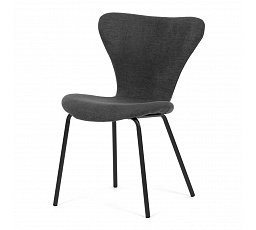 Jedálenská stolička, sivá látka, nohy čierny kov