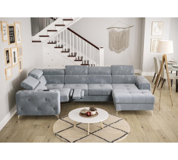 Rohová sedacia súprava ORION MAX III, relax s funkciou spania 165x320x190 cm - modrá, ľavá