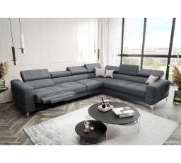 Rohová sedacia súprava TOSCANIA MAX, relax 320×250 - sivá, pravá