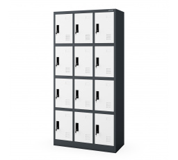 Kovová šatní skriňa BHP MARCIN, 900 x 1850 x 400 mm, antracitovo-biela