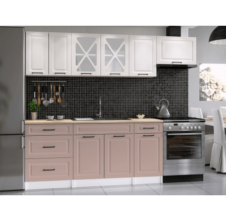 Kuchynská lavica Magda 240/180 biela/ružová MAT