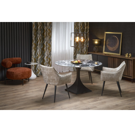 Jedálenský stôl MANUEL, Efekt čierneho mramoru/Čierna