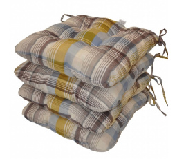 Sedák UNI motív UNIKO žltá kocka - set 4 kusy