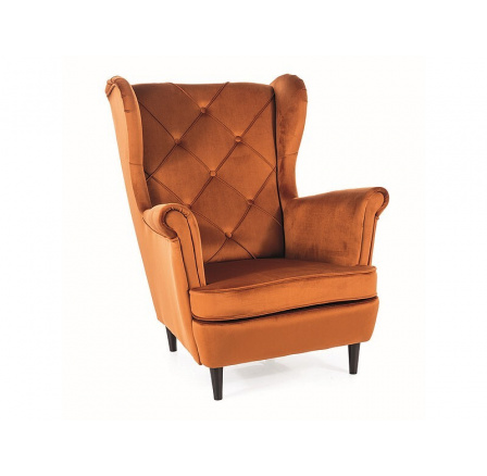 Kreslo LADY VELVET, Cinnamon Bluvel 4215/Wenge