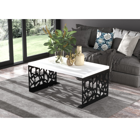 Konferenčný stolík SEMARA 100x60 Čierny+Biely