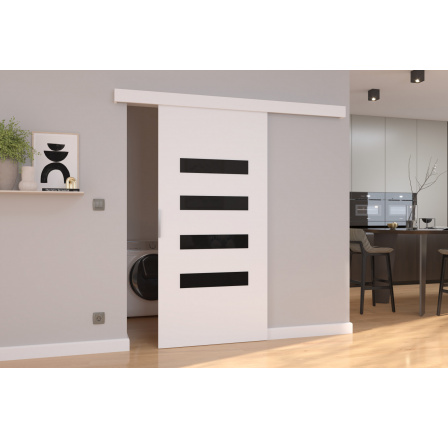 Posuvné dvere na stenu FORLI 86 White+Black Lacobel