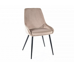 Jedálenská stolička COBE VELVET, béžový Bluvel 40/čierny mat