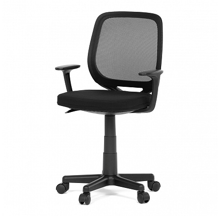 Kancelárska stolička, čierna sieťovina, plastový kríž