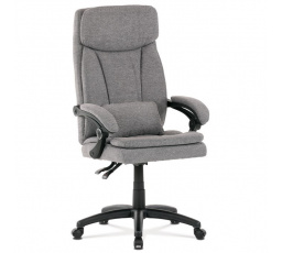 Kancelárske kreslo, sivé látkové čalúnenie, trvalý kontaktný mechanizmus s aretáciou