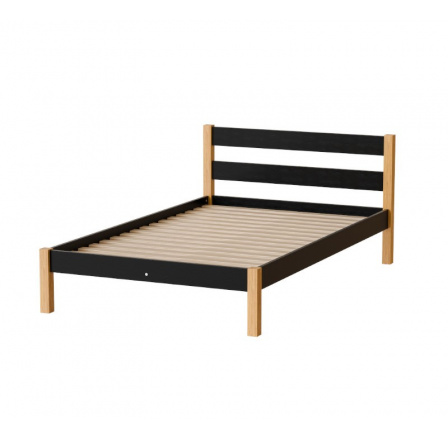 Posteľ "INKA" - Farba korpusu: čierna/prírodný dub