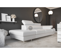 Sofa GALAXY II leňoška 235 cm prírodná koža - biela koža, ľavá strana