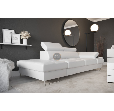 Sofa GALAXY II leňoška 235 cm prírodná koža - biela koža, ľavá strana