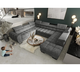 Rohová sedacia súprava ASPEN MAX I 265x350x225 cm - sivá, ľavá