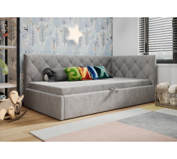 Posteľ ELZA - sivá - T88, Pravá strana