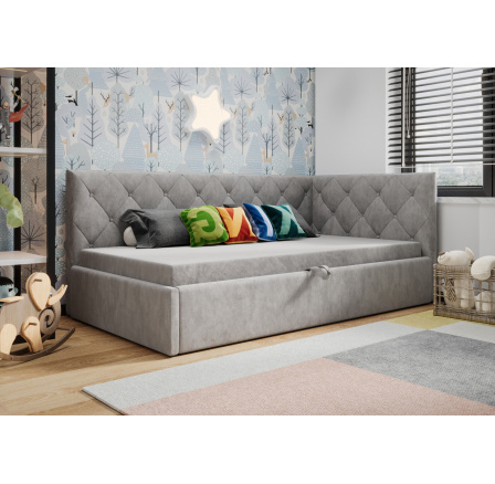 Posteľ ELZA - sivá - T88, Pravá strana