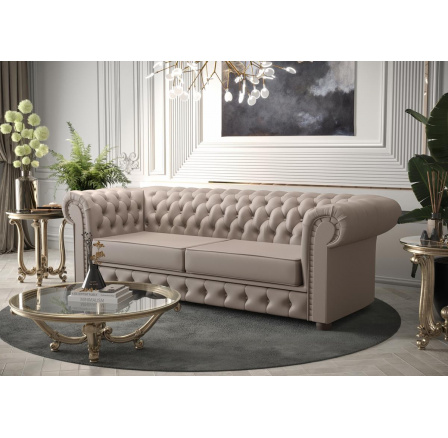 Sofa MANCHESTER III 218 cm prírodná koža - Pohovka bez funkcie spania, Koža F-6