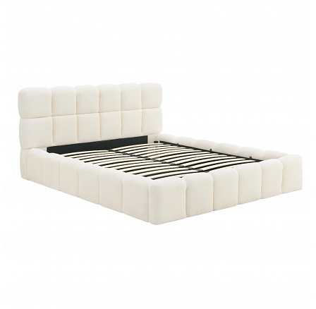 Posteľ 160x200 MURCJA s Úložným Priestorom Krémové Boucle