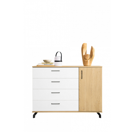 Komoda MADISON - MD10, dub biskvitový/biela Lux Komoda MADISON - MD10, dub biskvitový/biela Lux