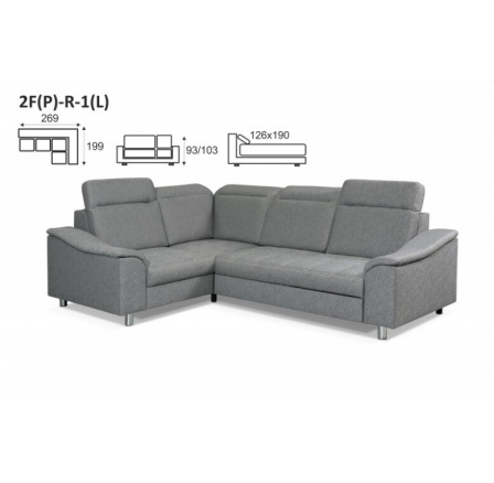 Rohová sedacia súprava GENEVA 1+R+2F, Royal Velvet Salvador Rohová sedacia súprava GENEVA 1+R+2F, Royal Velvet Salvador