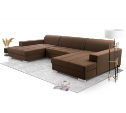Rohová sedacia súprava v tvare U Miriam tmavohnedá