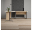 Rohový písací stôl OFFICE 80400/303, Dub sonoma/Strieborná