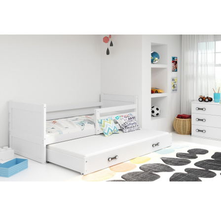 Posteľ s prístelkou Riky II 90x200 biela Posteľ s prístelkou Riky II 90x200 biela