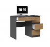 Písací stôl MILES P, Dub antracit/Dub artisan