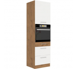 Kuchynská skrinka VEGA 60DPS210-3S1F, Dub lancelot/Biely lesk