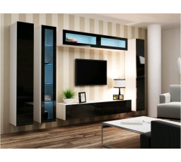 Obývacia stena VIGO 6 - bielo-čierna