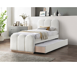 MACARENA 90 posteľ s výsuvným spodným matracom, krémová (2p=1ks)