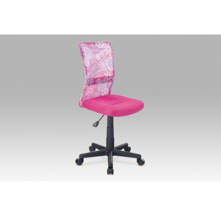 Kancelárska stolička, ružová sieťovina, plastový kríž, motív sieťoviny