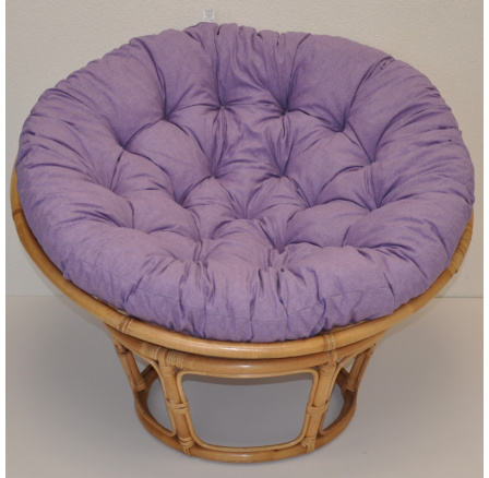 Ratanový papasán 110 cm medový vankúš fialové zvýraznenia