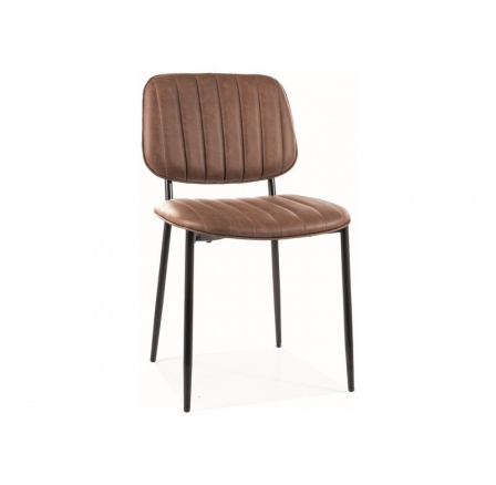 Jedálenská stolička BEN, hnedá ekokoža 222/čierna