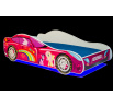 Posteľ s matracom a LED osvetlením CAR PINK 140x70 Ružová