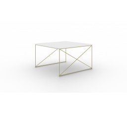 Konferenčný stolík Nelia Zlatý+Biely Lesk