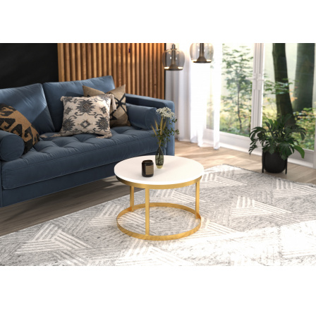 Konferenčný stolík RINEN Zlatý+Biely Konferenčný stolík RINEN Zlatý+Biely