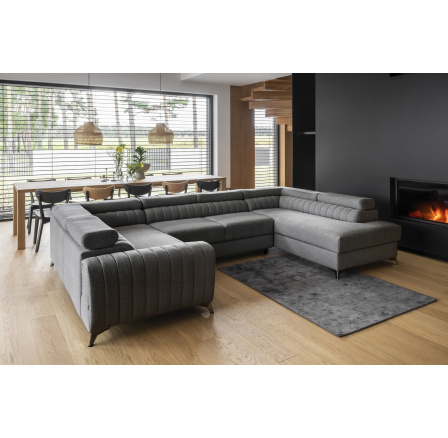 Rohová sedacia súprava v tvare U LOUIS, Flores 4 Pravá