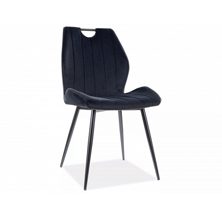 Jedálenská stolička ARCO VELVET, čierny Bluvel 19/čierny mat