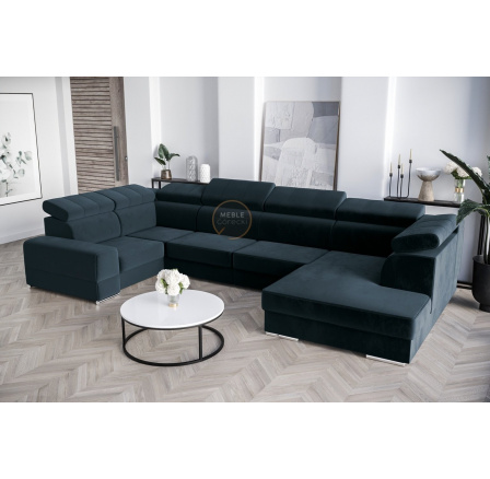 Rohová sedacia súprava ROYAL MAX I 210x375x185 - modrá, ľavá