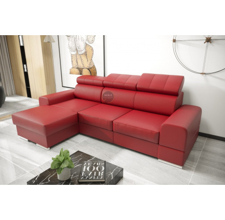 Rohová sedacia súprava ROYAL MINI 260×160 prírodná koža - červená koža, ľavá Rohová sedacia súprava ROYAL MINI 260×160 prírodná koža - červená koža, ľavá
