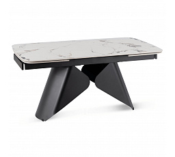 Stôl VERONA Keramický Rozkladací 160-240 cm Biely Mramor/Čierny