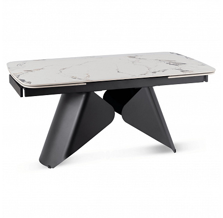 Stôl VERONA Keramický Rozkladací 160-240 cm Biely Mramor/Čierny