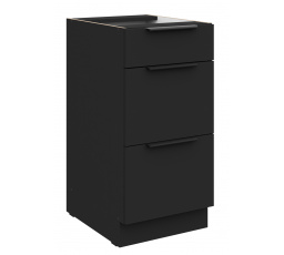 Dolná skrinka SIENA - 40 D 3S BB, Čierna mat/Čierna mat