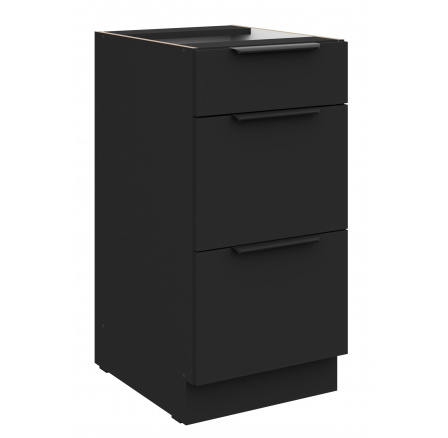 Dolná skrinka SIENA - 40 D 3S BB, Čierna mat/Čierna mat