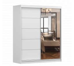 Šatníková skriňa BONO 05 so zrkadlom, biela