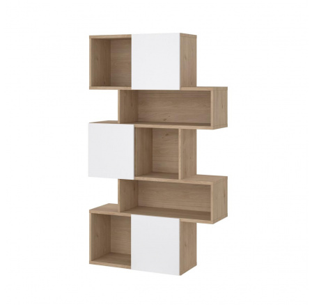 Regál PENTA 738, Jackson hickory/Biely lesk