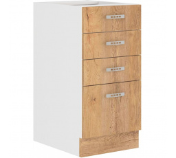 Kuchynská dolná skrinka SALLY 40-D-4S-BB, Dub lefkas