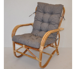 Ratanové kreslo Nilam vankúš svetlosivé zvýraznenia