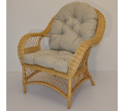 Ratanové kreslo Florida medové polster tmavo béžový melír